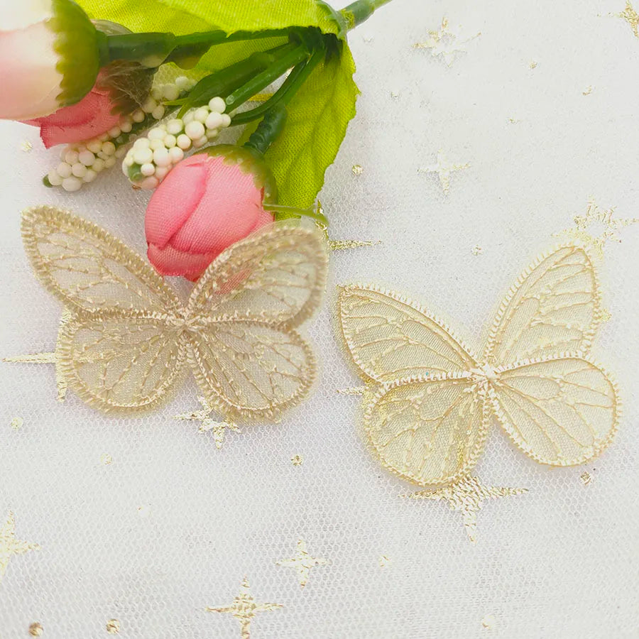 Embroidered mesh butterfly cloth patches Appliques for Clothes Sewing Supplies DIY Hair Clip Accessories