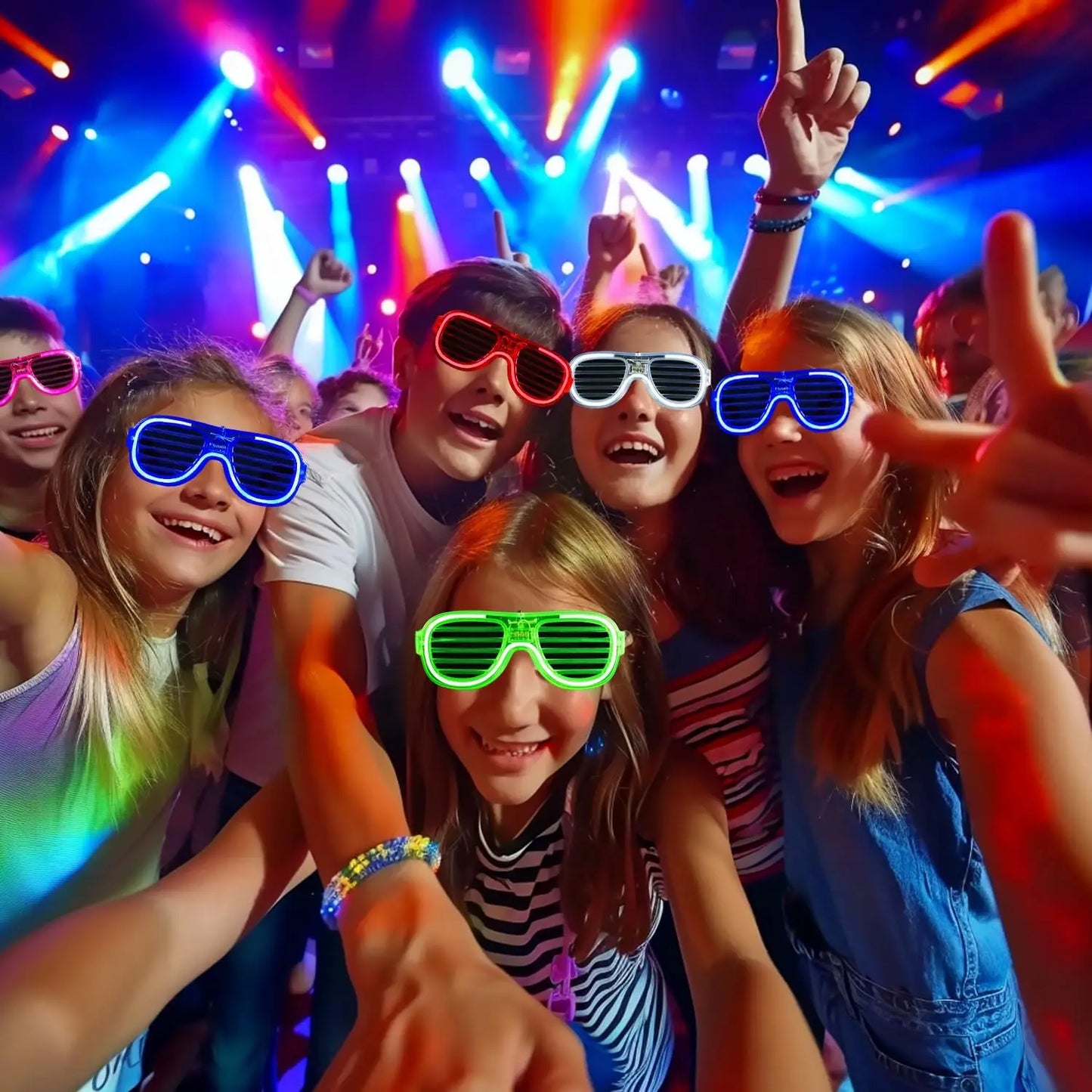 Led Glasses For Kids Adults Glow In The Dark Party Favor Supplies Bulk Light Up Glasses Toys For Party Halloween