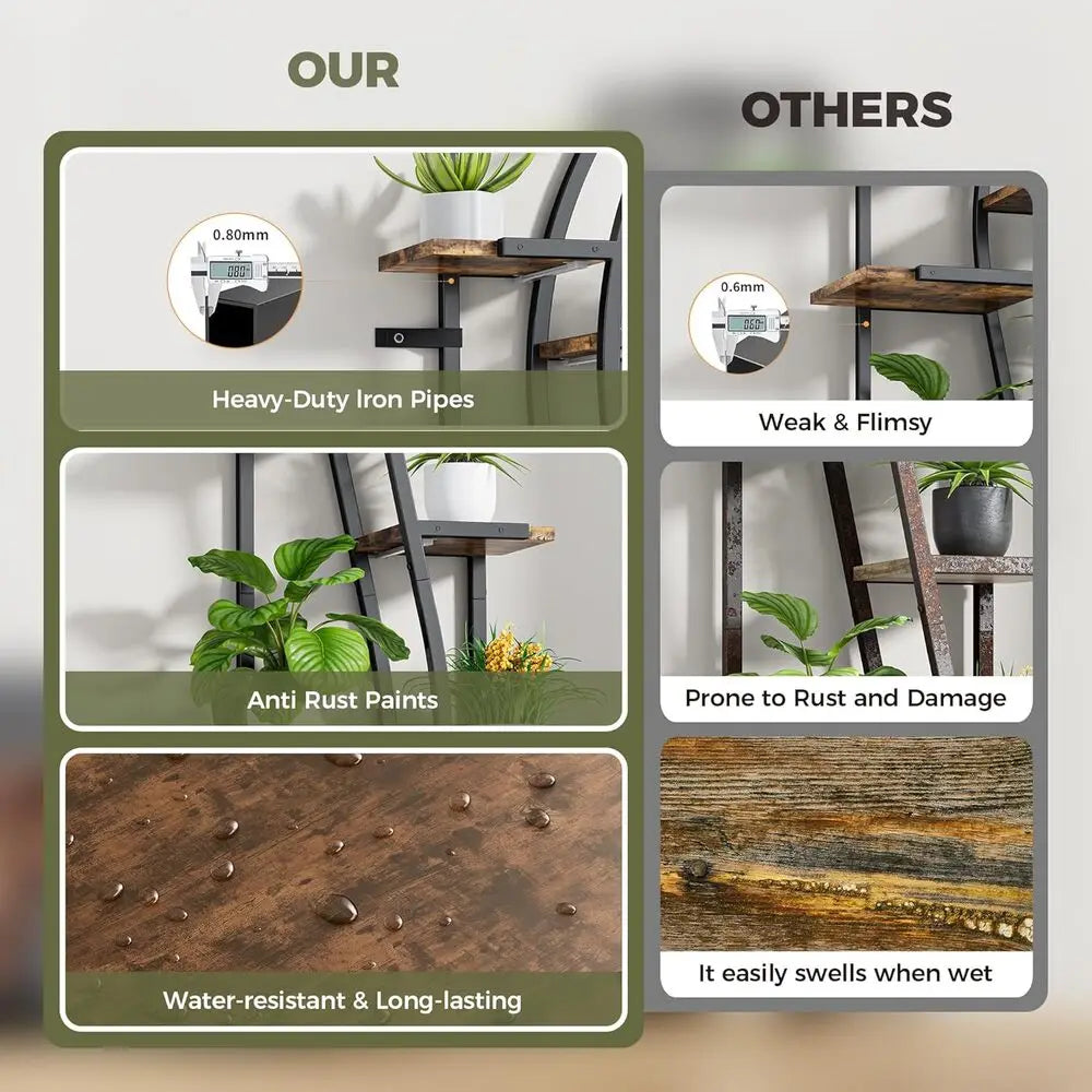 IRONCK Indoor Plant Stand with Grow Light 2 Set - 62" Tall Corner Shelf, 7 Tier S-Shape Plant Display Shelves for Home & Office