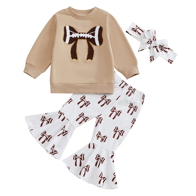 Toddler Girls Winter Set Ruffle Sleeve Sweater with Leggings and Matching Headband Cute Outfit for Cold Weather