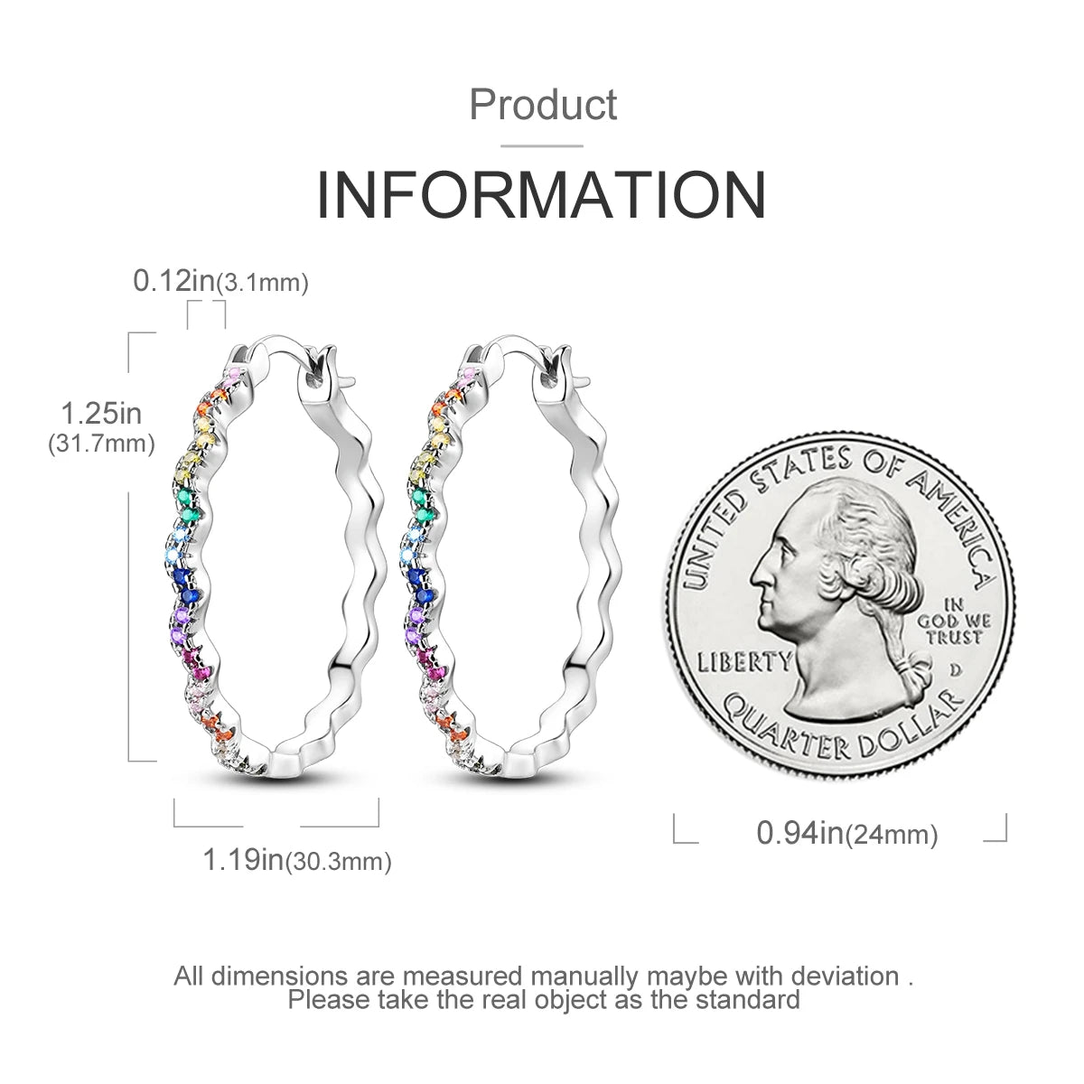 925 Sterling Silver Colorful And Minimalist Series Jewelry Fashion Zircon Circle Hoop Earrings For Women Jewelry Exquisite Gifts