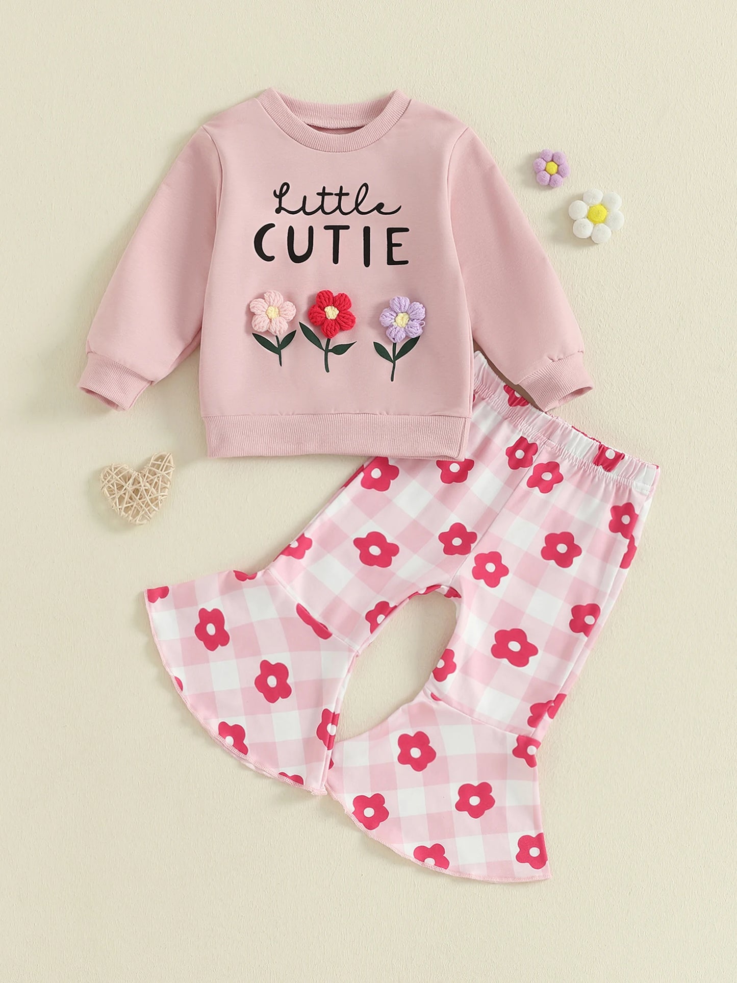 Adorable Toddler Girl Winter Outfits Warm Fleece Hooded Jacket Cozy Knit Leggings 2 Piece Set for Cold Days
