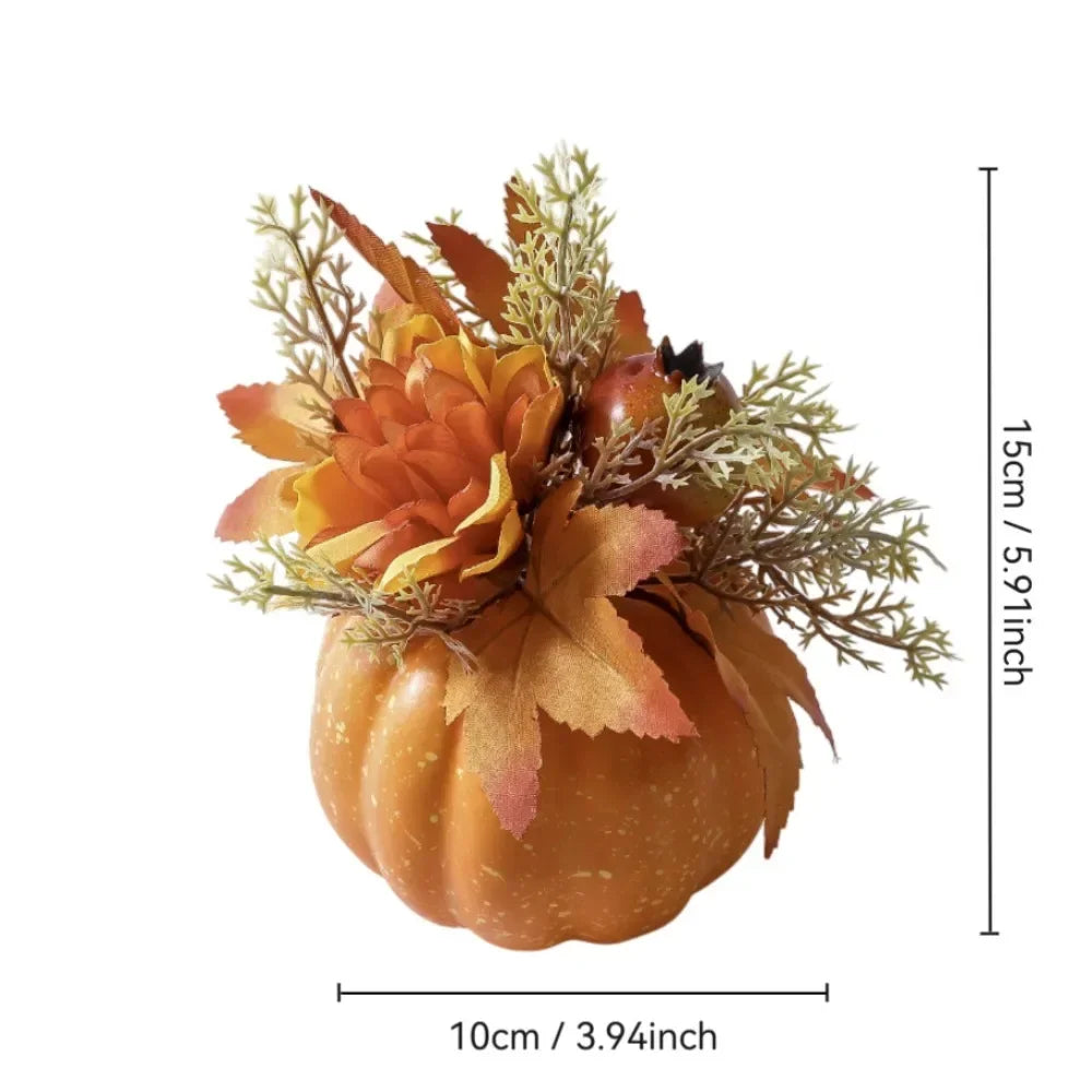 Artificial Pumpkin autumn herbst decoration Chrysanthemum Home Decor Thanksgiving Halloween Table Entryway Sideboard Figurines