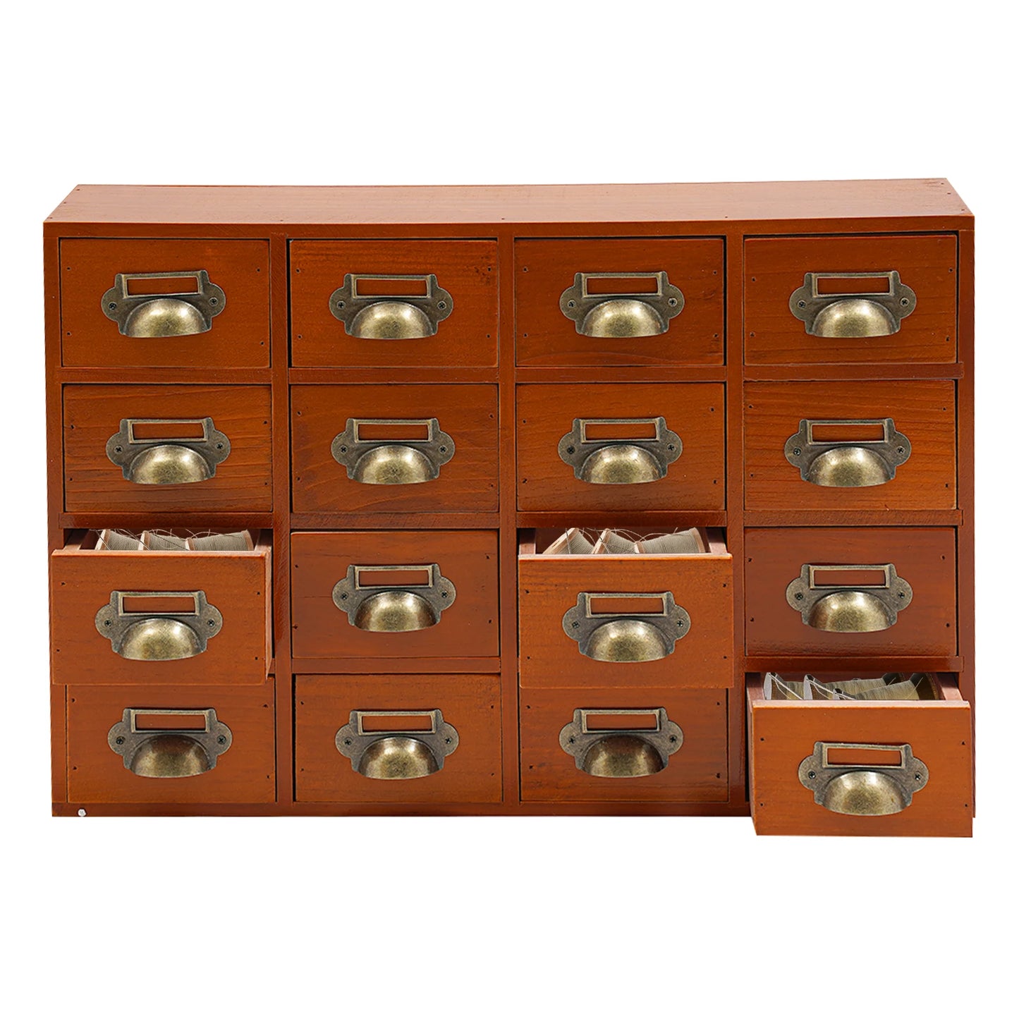 16 Drawers Apothecary Dustproof Mini Drawer Organizer Drawer Box Wood Organizer Craft Cabinet Brown/Black/Pink/Blue