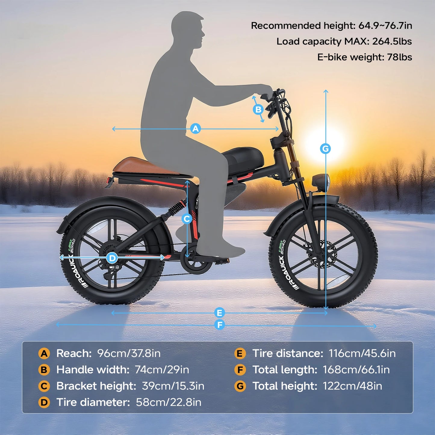 QNUT BK20 Adult Electric Bicycle 1500W 48V 18AH 20" Fat Tire Electric Motorcycle All-Terrain for Mountains, Snow, Sand, Road