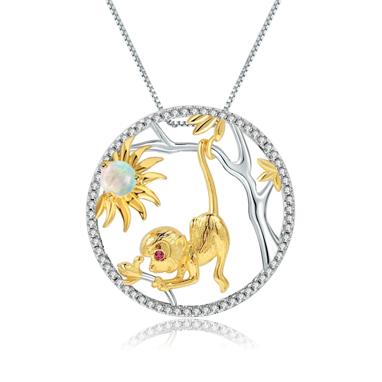 GEM'S BALLET 925 Sterling Silver Natural Swiss Blue Topaz Handmade Dragon Pendant Necklace For Women Chinese Zodiac Jewelry