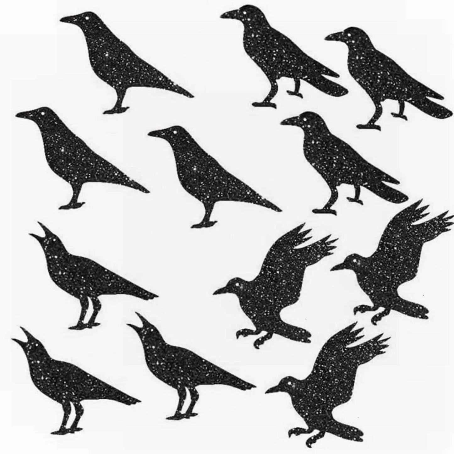 Party Decoration Glitter Black Crow Bird Cage Hanging Decoration Window Pendant