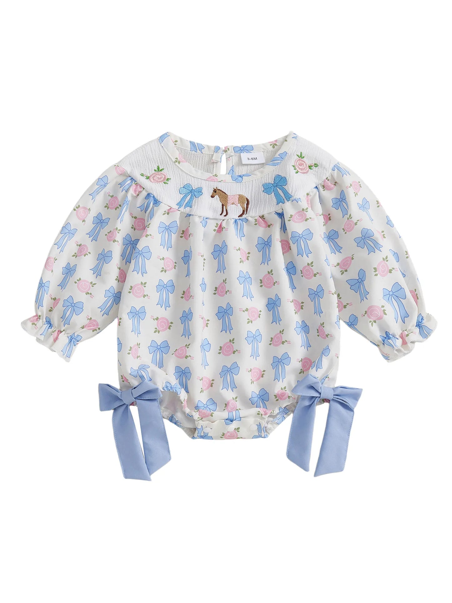 Adorable Toddler Floral Jumpsuit with Ruffle Sleeves and Bow Detail - Sweet Baby Girl Romper for Autumn Outfits