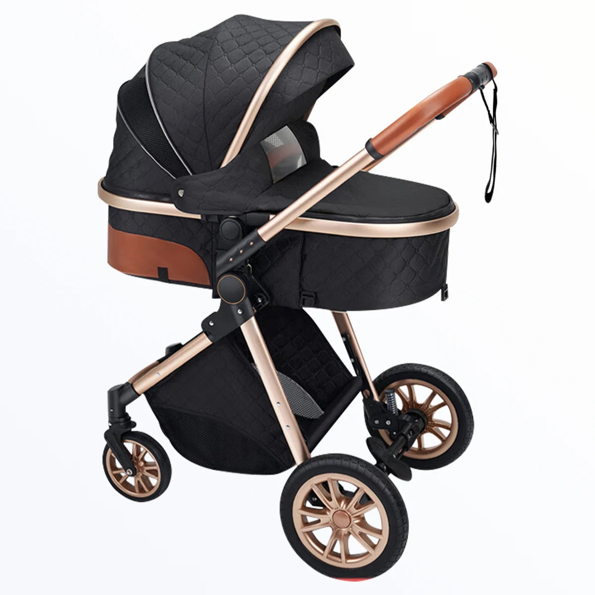 High landscape baby stroller, portable and foldable, a travel trolley that can be pushed in both directions