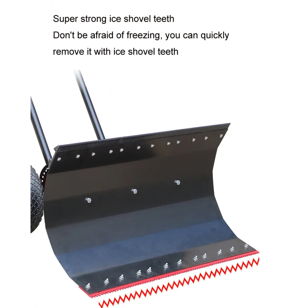 Manual Snow Shovel With Wheels Large Metal Sleigh Shovel Snow Plow Vehicle Snow Removal Artifact Machine Clean Road Surface Tool