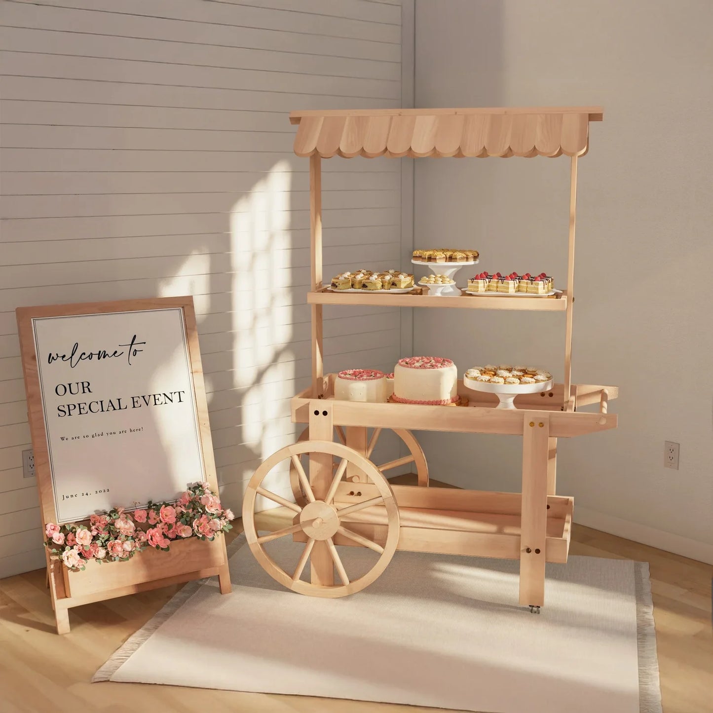 DIY Lemonade Stand & Collapsible Event Cart Plan | Wedding Bar, Party Gift Cart, Drink Station Building Plans ( Printed Plans )