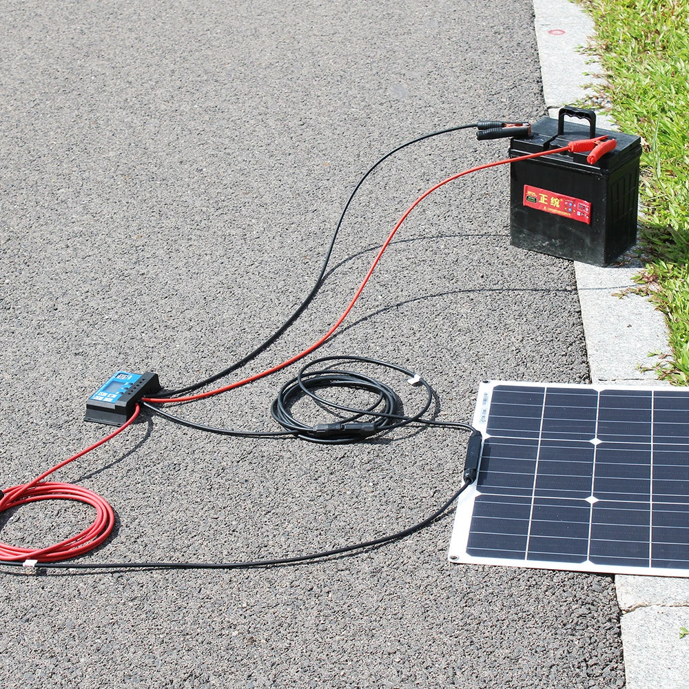 Flexible 100w Solar Panel 12V Monocrystalline Silicon waterproof for home outdoor battery charger RV Boating Camping hiking Car