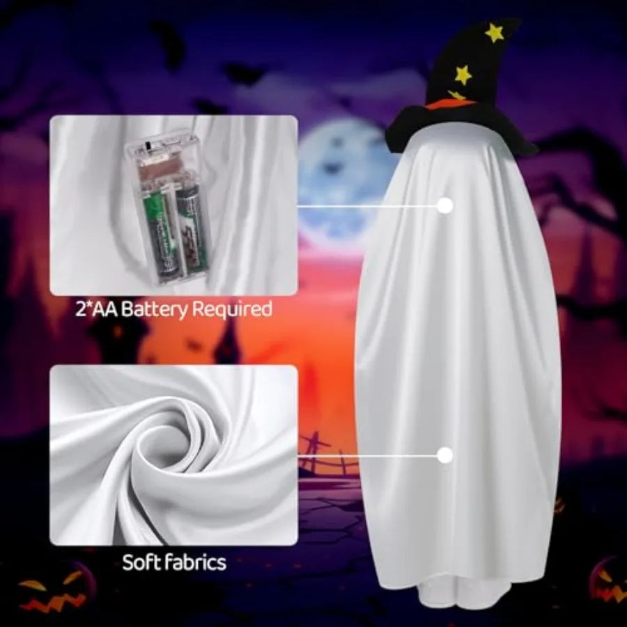 Halloween Decorations Light Up Ghost 40 Inch Trick or Treat Jack O Lantern Candy Pocket Porch Outdoor Decoration Halloween Deco