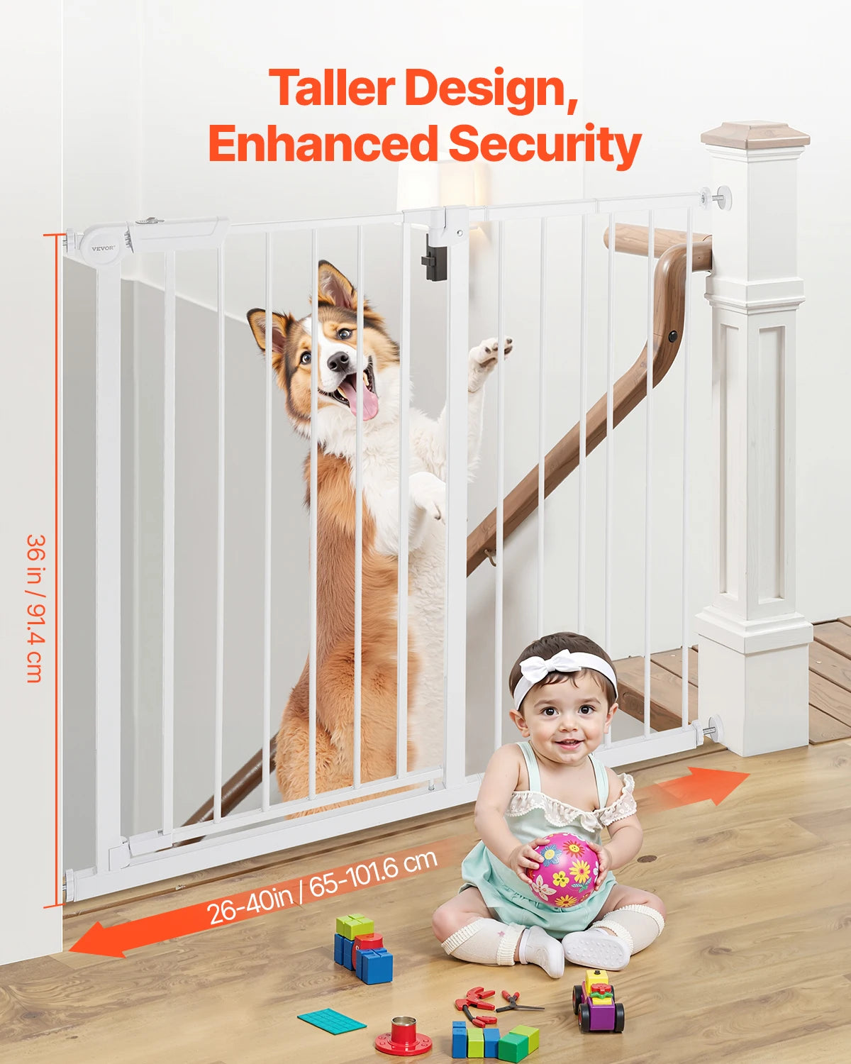 SucceBuy Baby Gate 28 30 36 Inches High Walk Through Gate