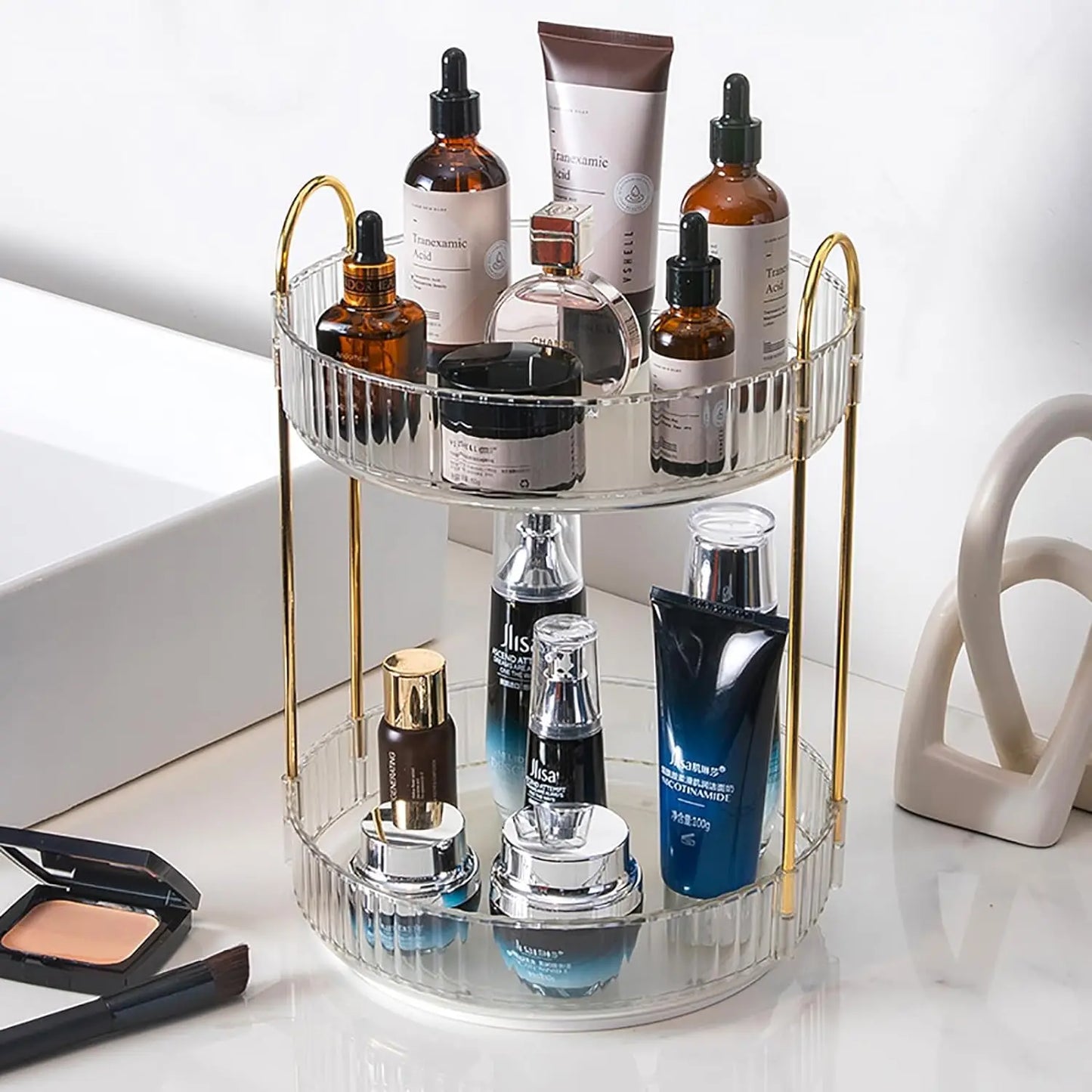 Rotating Makeup Organizer Vanity 360 Spin High Capacity
