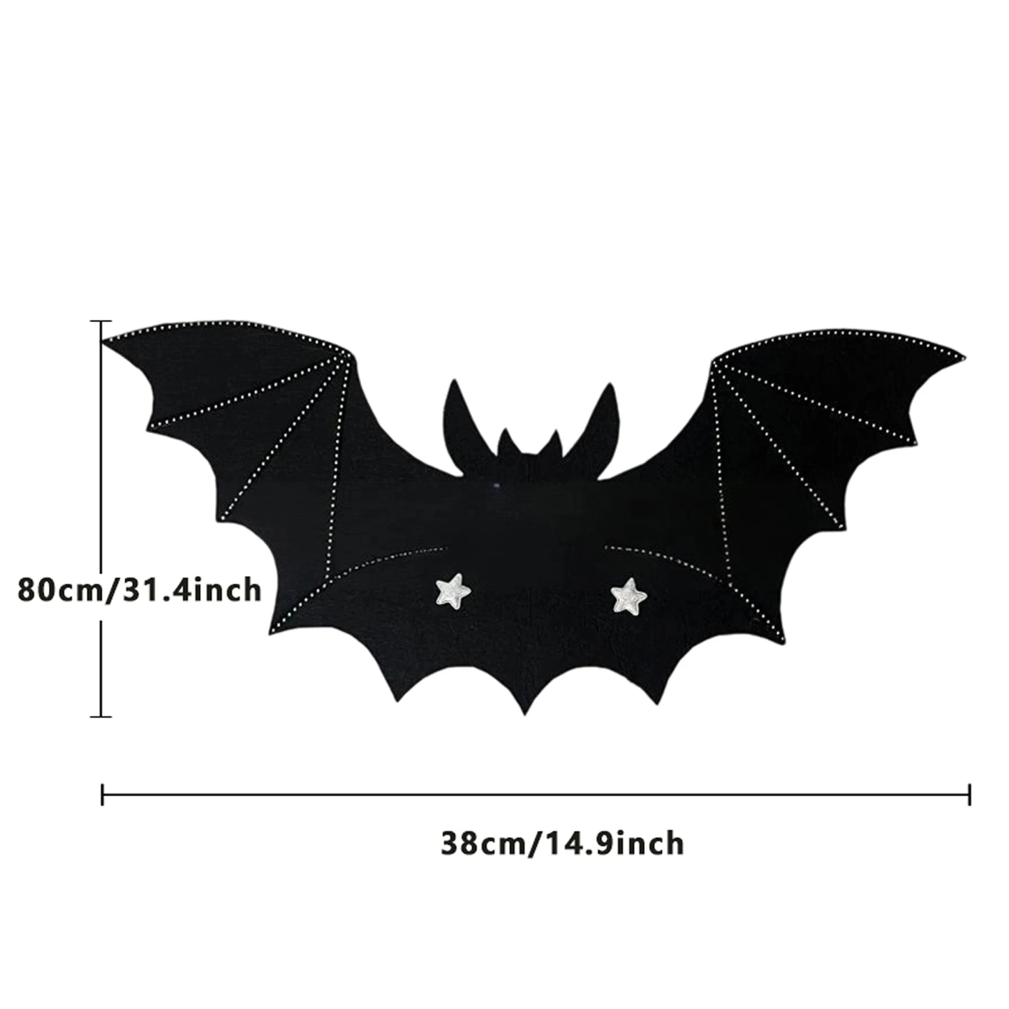 Halloween Gothic Black Bat Wing Star Decor Devil Wings Costume Accessories for Adults Unisex Halloween Party