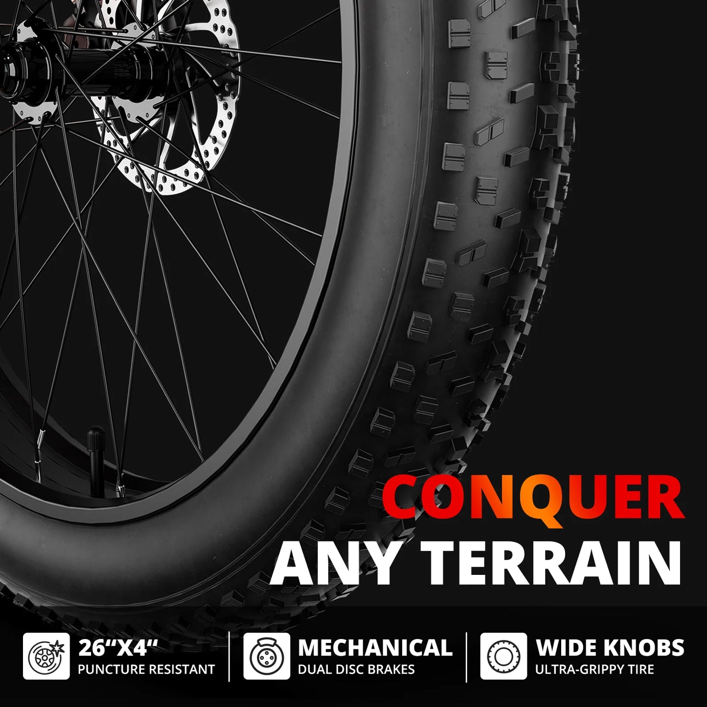 AMYET EB26 Electric Bike for Adults 1000W Electric Bicycle 48V 15AH E Bike 26" Fat Tire Mountain 31mph Dual Shock Absorber Ebike