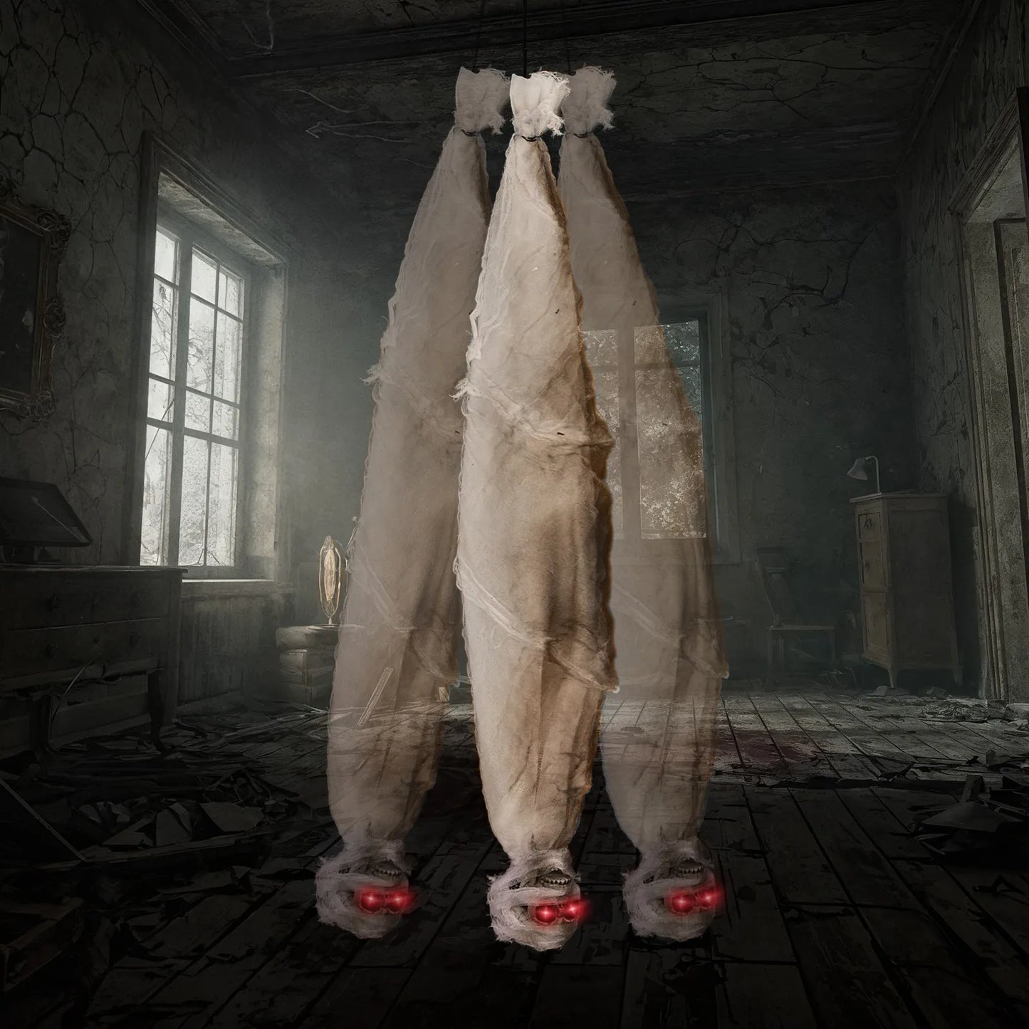 Indoor 3 FT Halloween Animated Hanging Cocoon Corpse Decoration Dead Body Prop