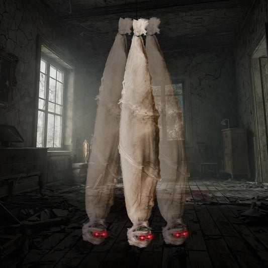 Indoor 3 FT Halloween Animated Hanging Cocoon Corpse Decoration Dead Body Prop