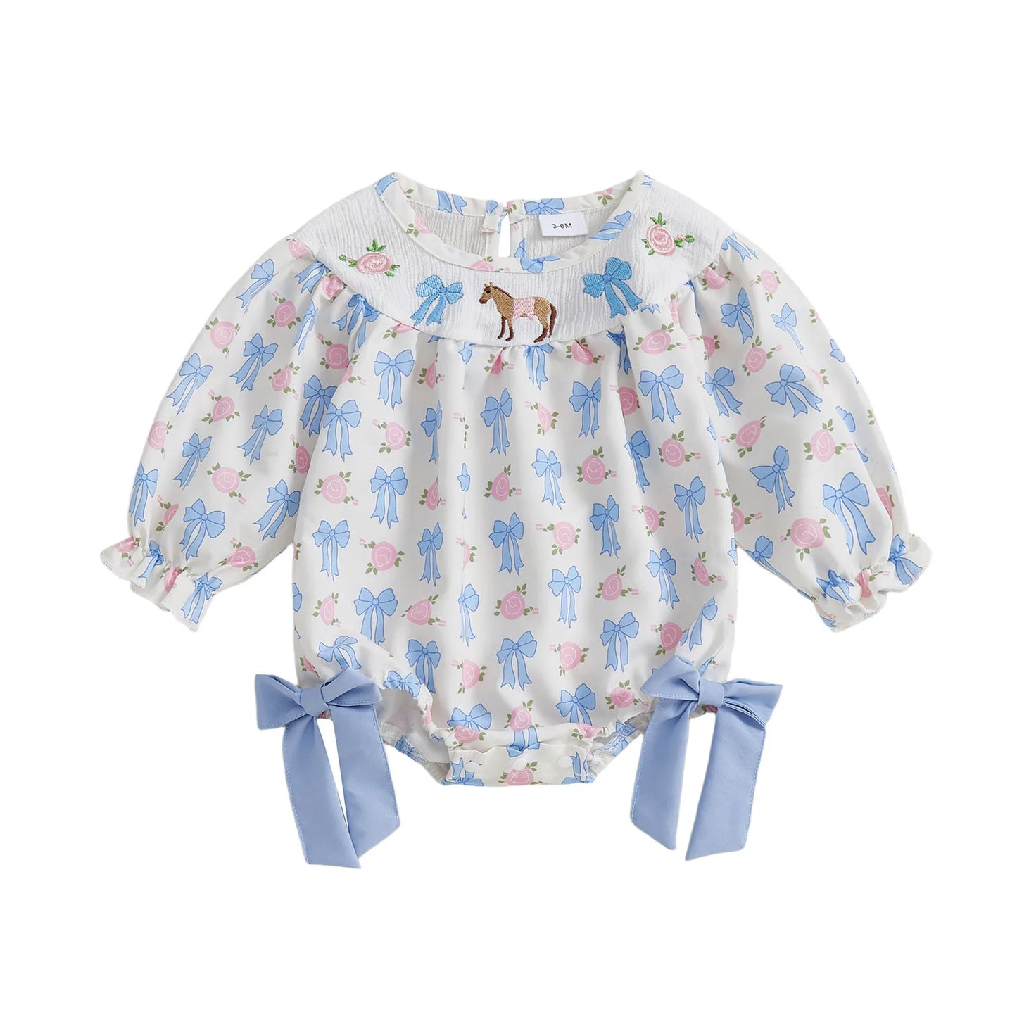 Adorable Toddler Floral Jumpsuit with Ruffle Sleeves and Bow Detail - Sweet Baby Girl Romper for Autumn Outfits