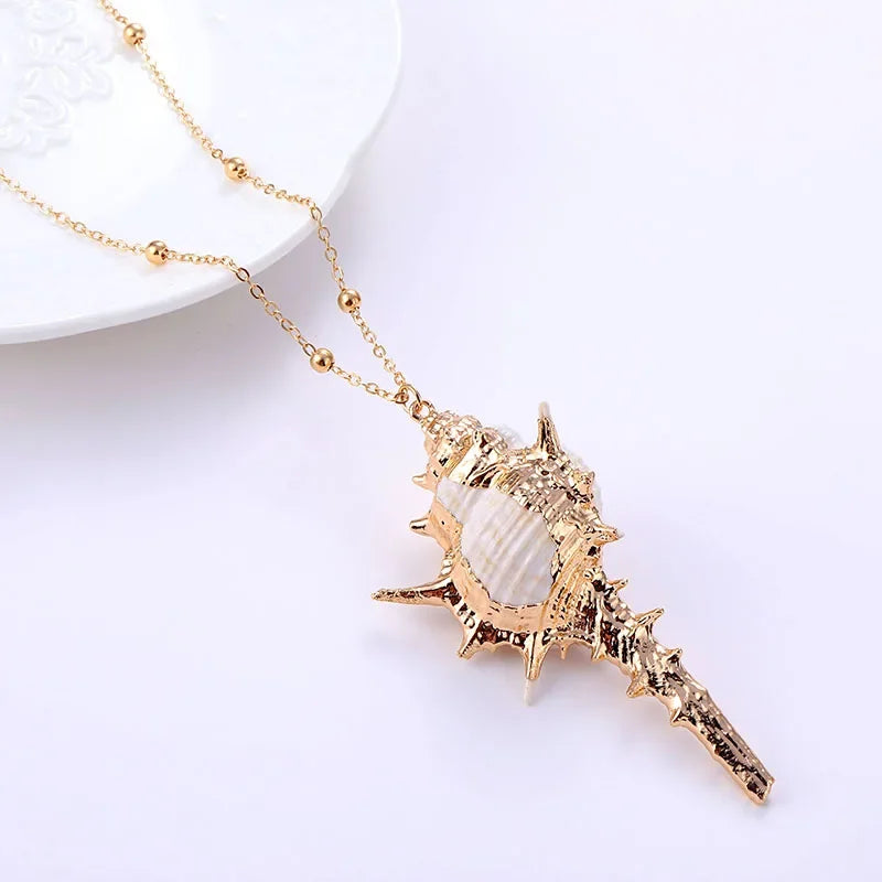 Hot 2019 Bohemia Conch Shells Necklace Sea Beach Pendant Necklace For Women Female Cowrie Summer Party Gift Jewelry