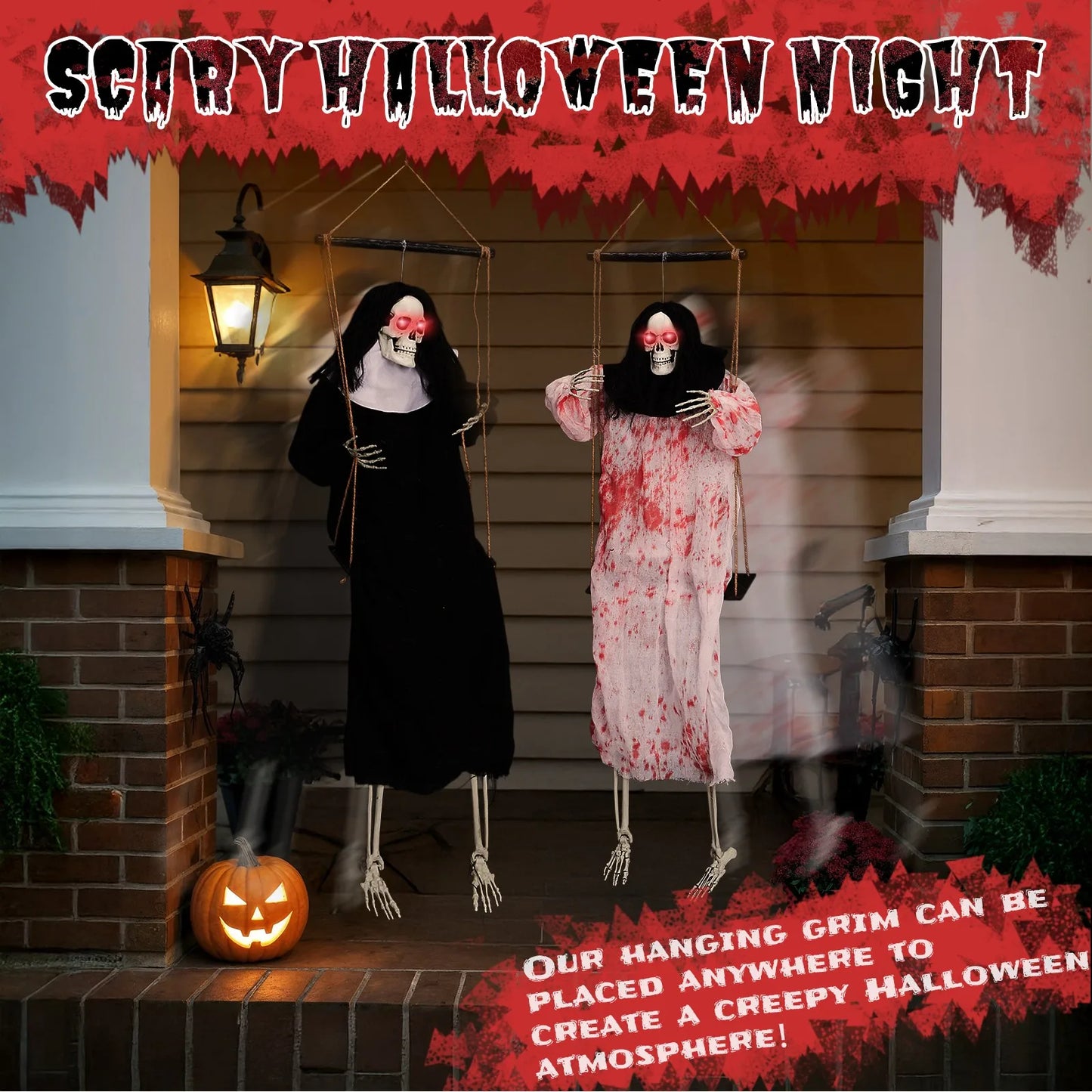 2PC Halloween Props 3FT Severed Hanging Ghost Body Part Haunted House Decoration