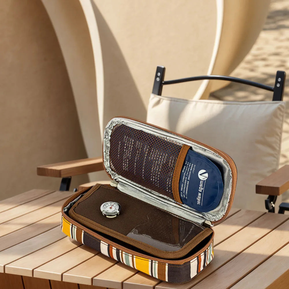 Insulin Cooler Bag Medication Cooler Bag with 2 Ice Packs Insulated Diabetic Bag Portable Medicine Carrying Case for Insulin Pen