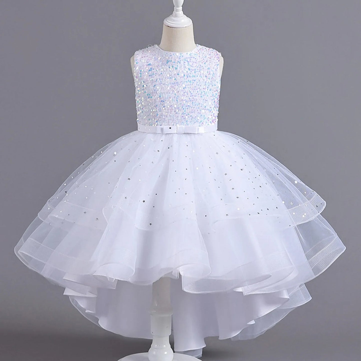 Beautiful Little Girls Ruffled Tiered Birthday Wedding Party Ball Gowns Flower Girl Formal Toddler Cupcake Pageant Dress