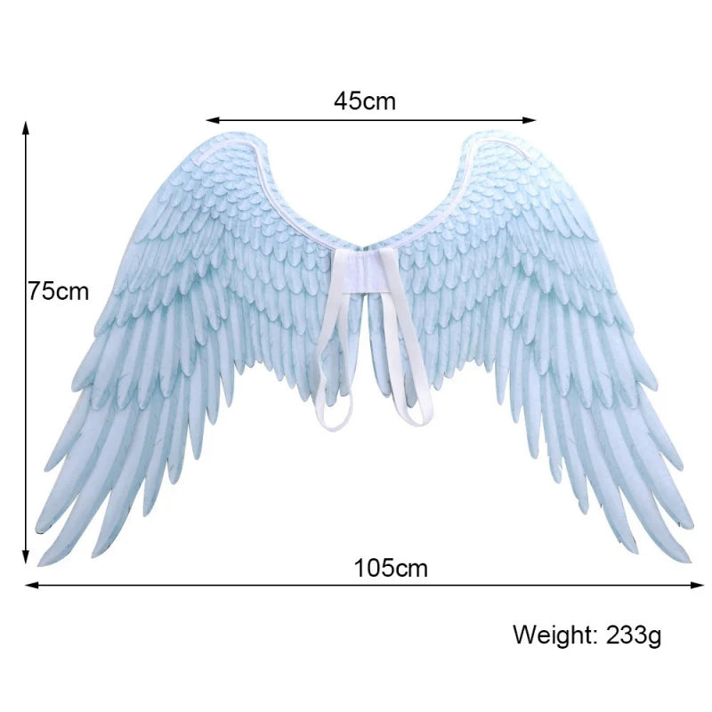 Artificial 3D Angel Wing Halloween Theme Party Cosplay Costume Non-Woven Fabric Foldable for Adults Men Women Animate Comiket