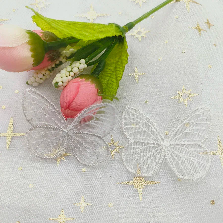 Embroidered mesh butterfly cloth patches Appliques for Clothes Sewing Supplies DIY Hair Clip Accessories