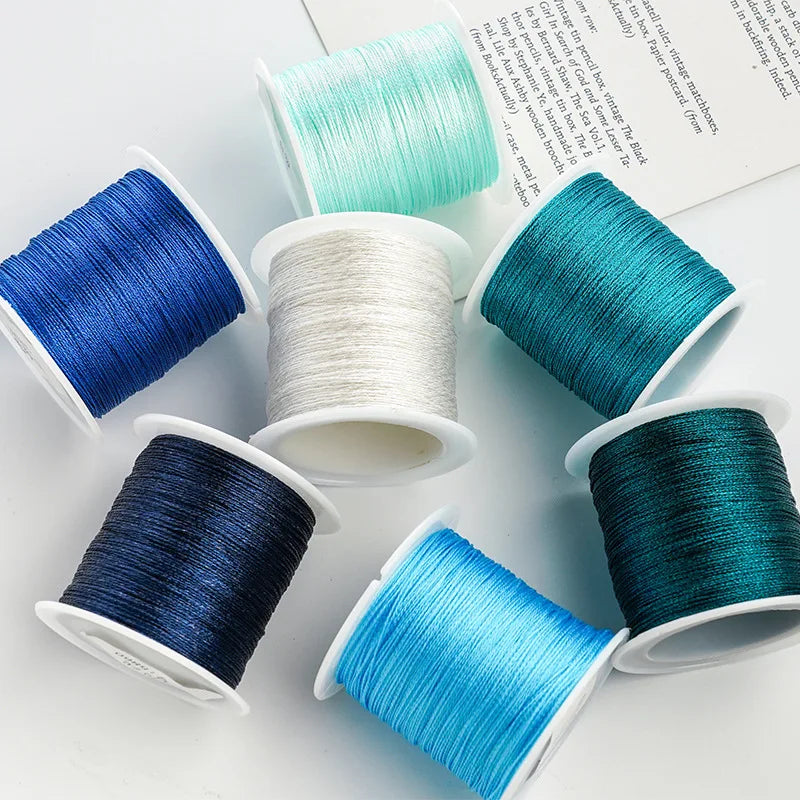 0.4mm 50m Nylon Gold Silver Thread Jewelry Cord Wire For DIY Bracelet Beading Making Needlework Material Craft Accessory Supply