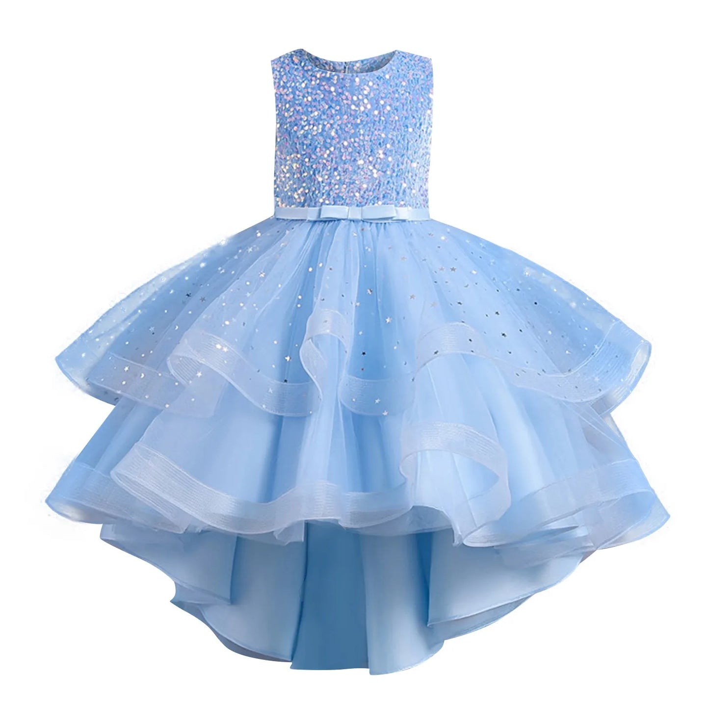 Beautiful Little Girls Ruffled Tiered Birthday Wedding Party Ball Gowns Flower Girl Formal Toddler Cupcake Pageant Dress