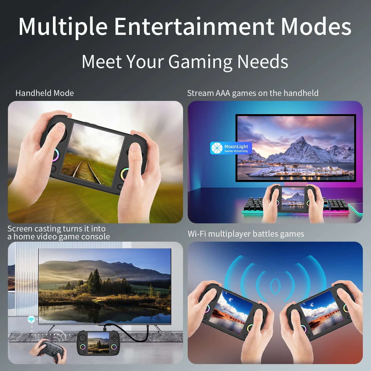 Anbernic RG CubeXX Retro Handheld Game Console 3.95 Inch IPS Screen Linux System Built-in 64G TF Card 5056 Games Support HD Out