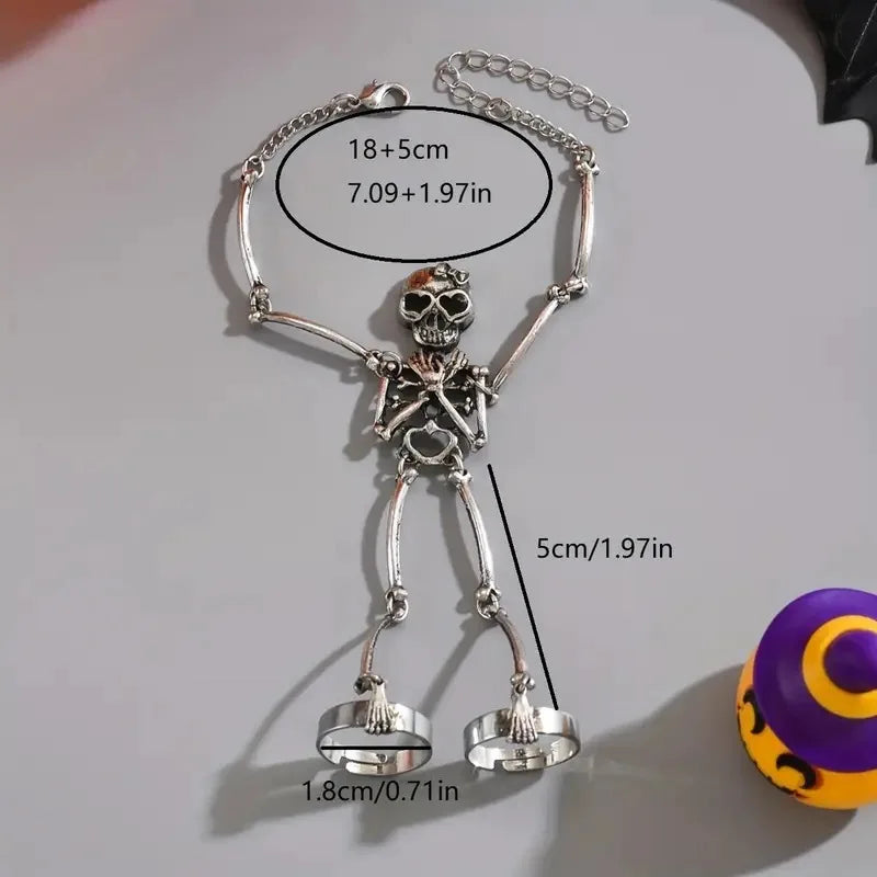 bracelet skeleton Gothic exaggerated skeleton bracelet creative and funny Halloween jewelry