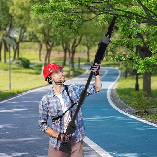 550W 1.25m Electric Chainsaw Cordless Chain Saw Telescoping Pole Garden Tree Pruning Tool High Pruner Branch Saw With Battery