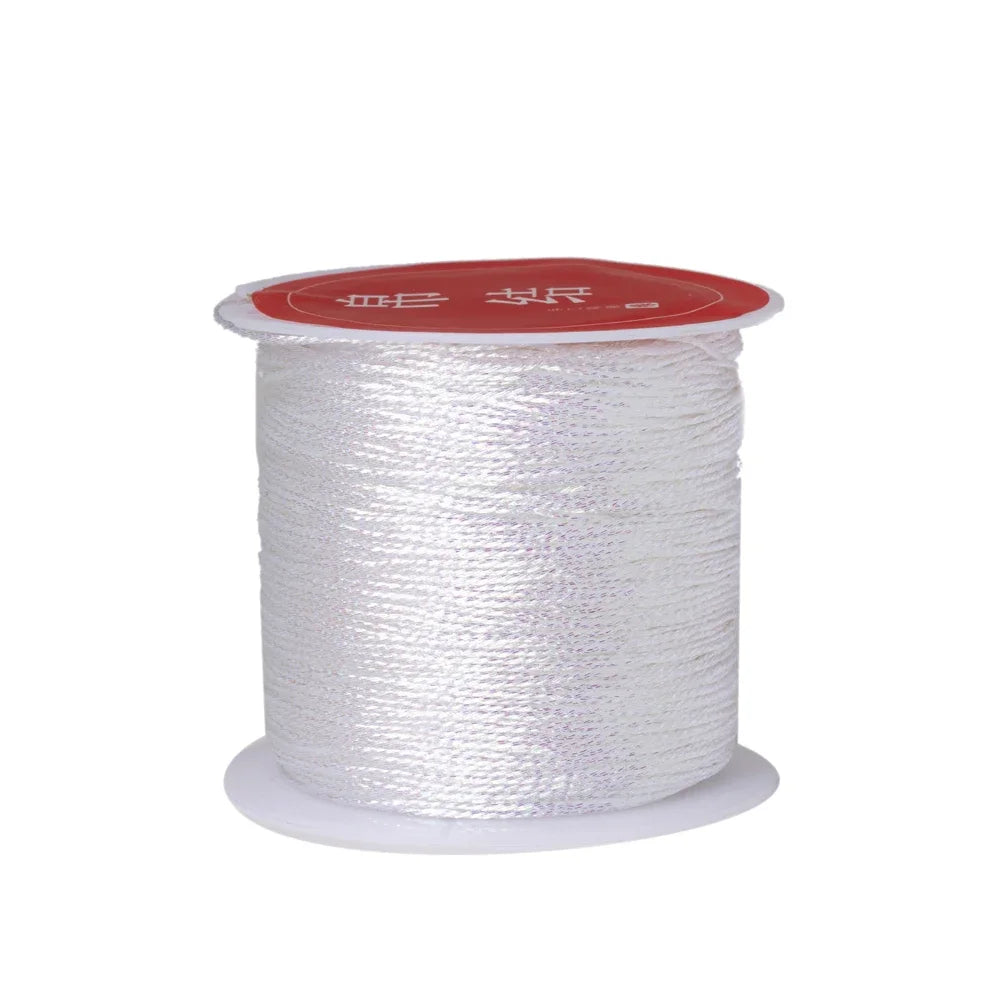 0.4mm 50m Nylon Gold Silver Thread Jewelry Cord Wire For DIY Bracelet Beading Making Needlework Material Craft Accessory Supply