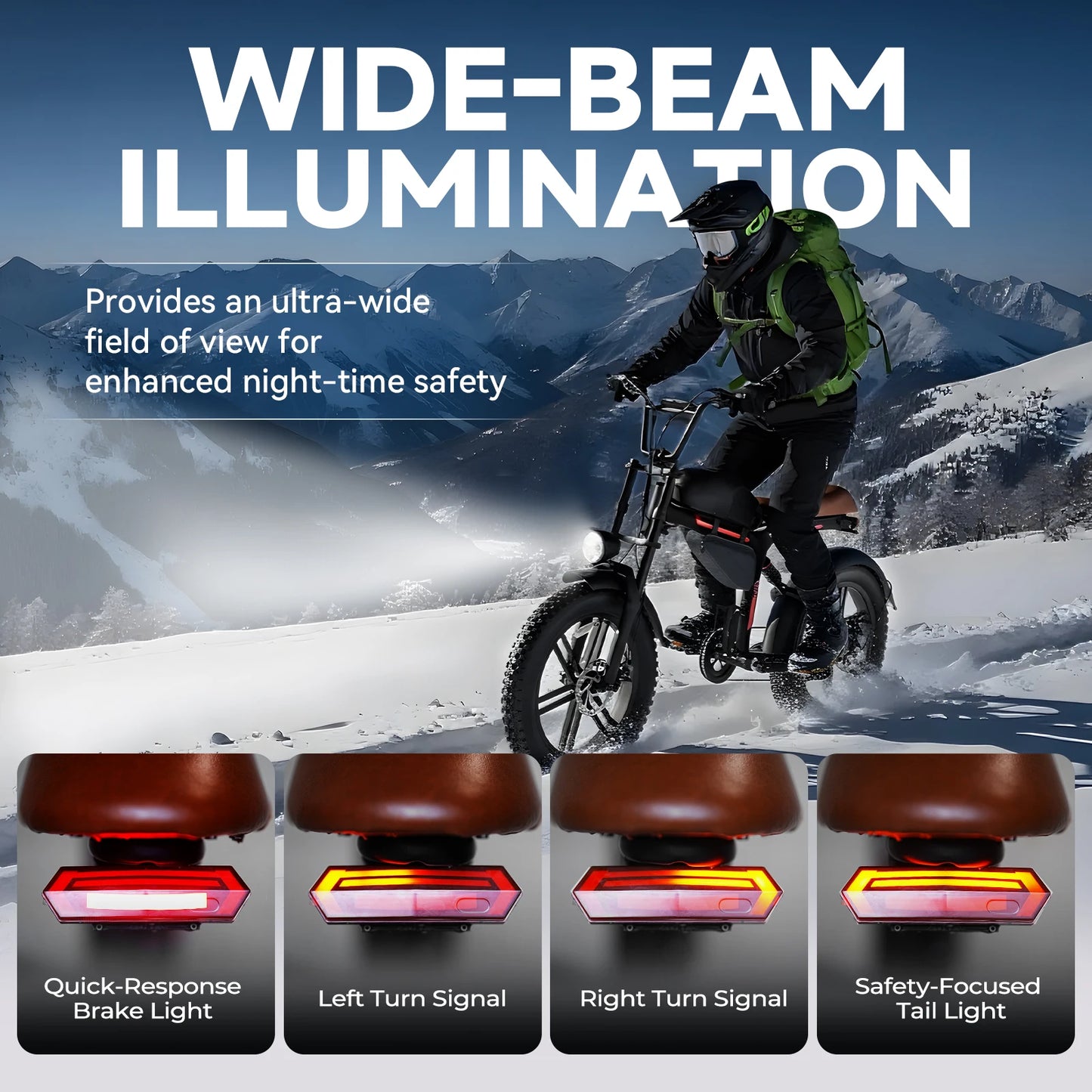 QNUT BK20 Adult Electric Bicycle 1500W 48V 18AH 20" Fat Tire  Electric Motorcycle All-Terrain for Mountains, Snow, Sand, Road