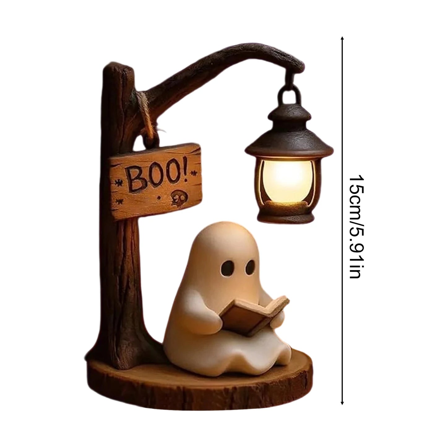 Cute Ghost Reading Desktop Ornaments Halloween Resin Material Creative Decoration Festive Atmosphere Arrangement