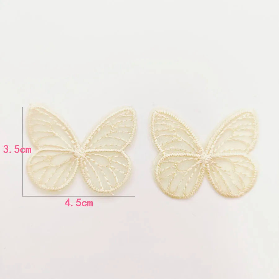 Embroidered mesh butterfly cloth patches Appliques for Clothes Sewing Supplies DIY Hair Clip Accessories