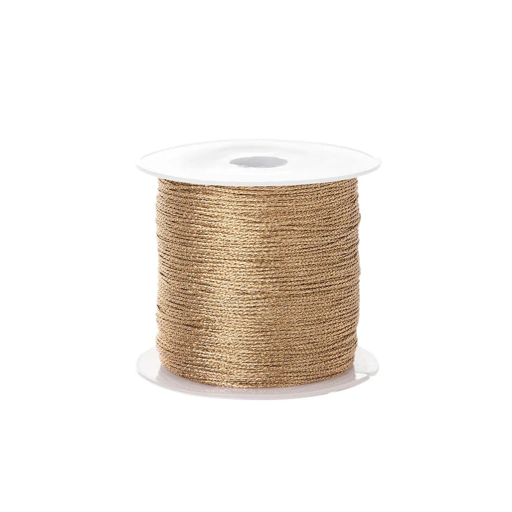 0.4mm 50m Nylon Gold Silver Thread Jewelry Cord Wire For DIY Bracelet Beading Making Needlework Material Craft Accessory Supply