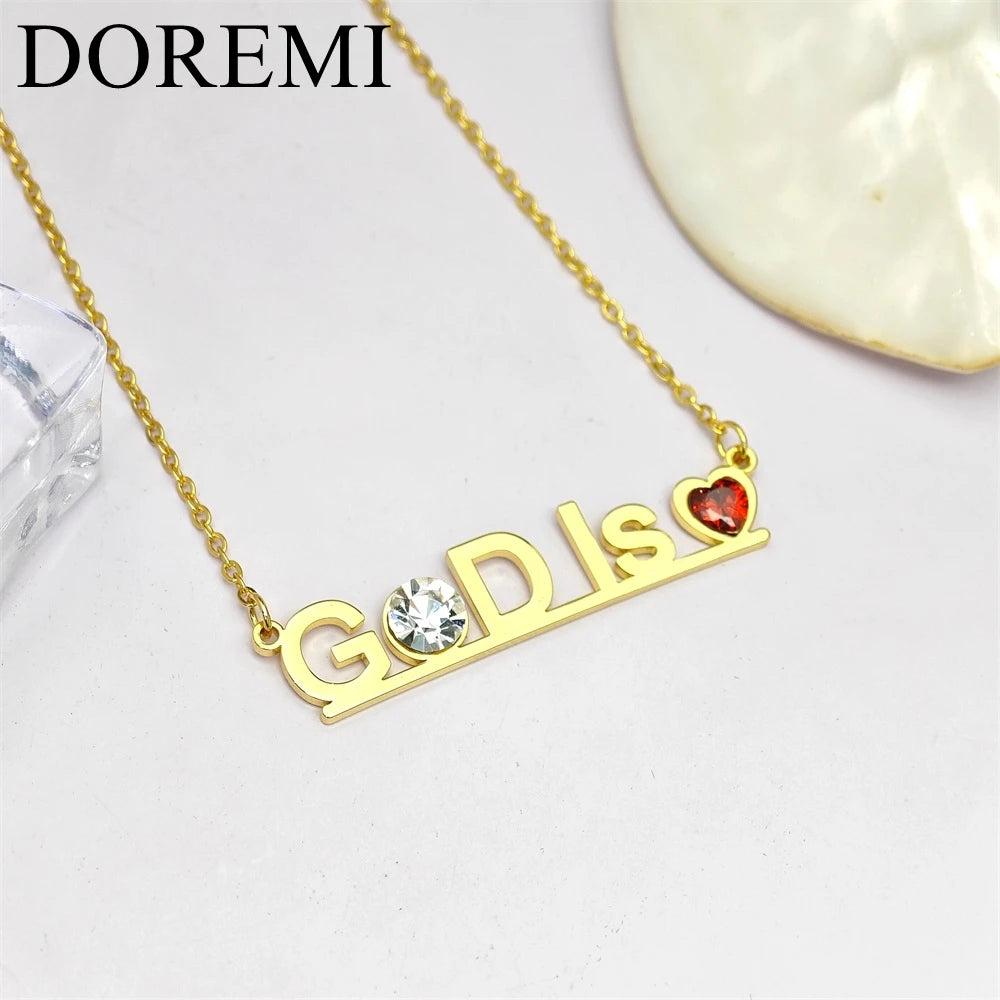 DOREMI Custom Name Blessed Necklace Birthstone Friend Necklace Custom Gift Women Jewelry Girls God Necklace