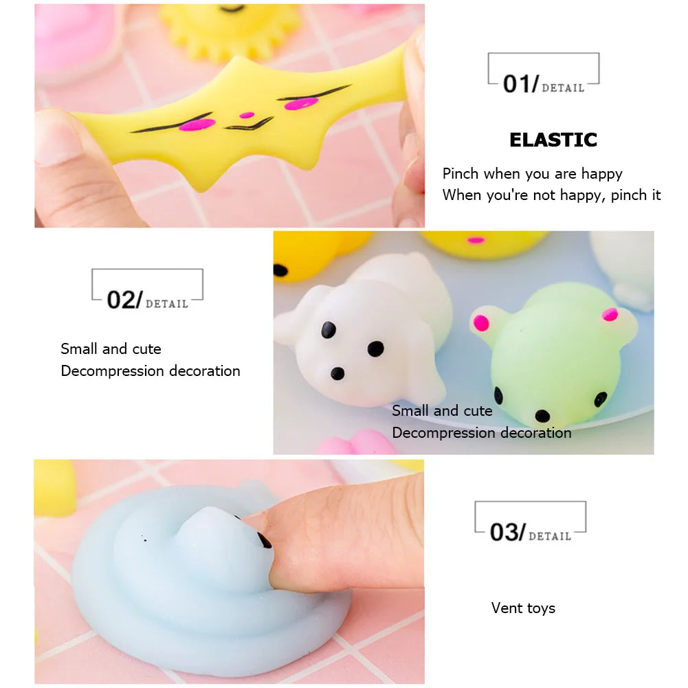 TPR Soft Glue Antistress Toy Cartoon Animal Squishy Toys For Kids Adult Antistress Ball Squeeze Party Favors Stress Relief Toys