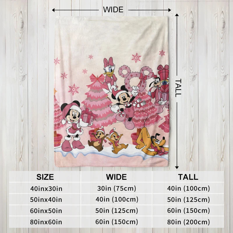 Christmas Mickey Mouse Flannel Blanket Fluffy Cozy Throw Children Adult Nap Blankets  Bedding Blanket for Party Home Decorations