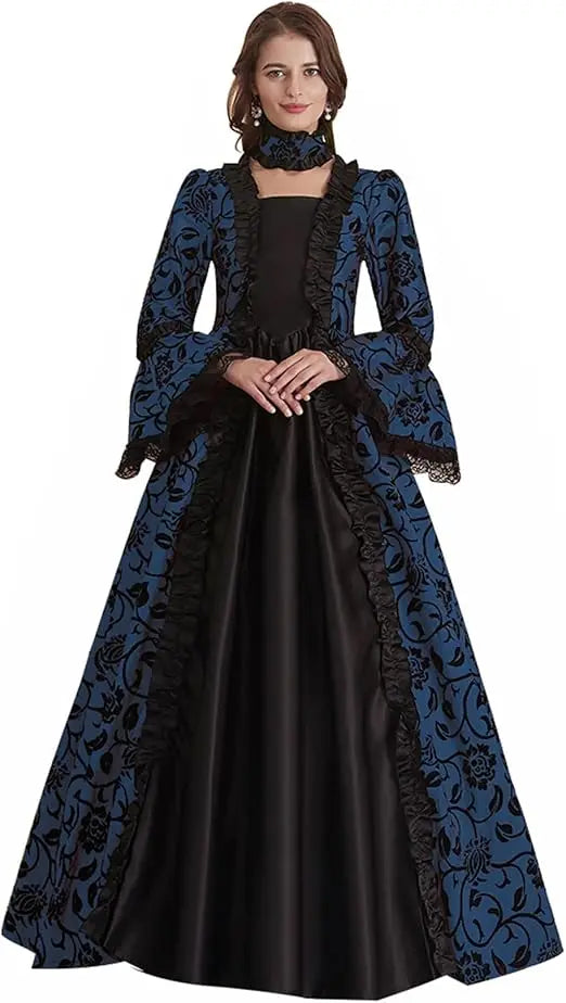 Women's Victorian Rococo Dress Inspiration Maiden Costume Vintage Dress