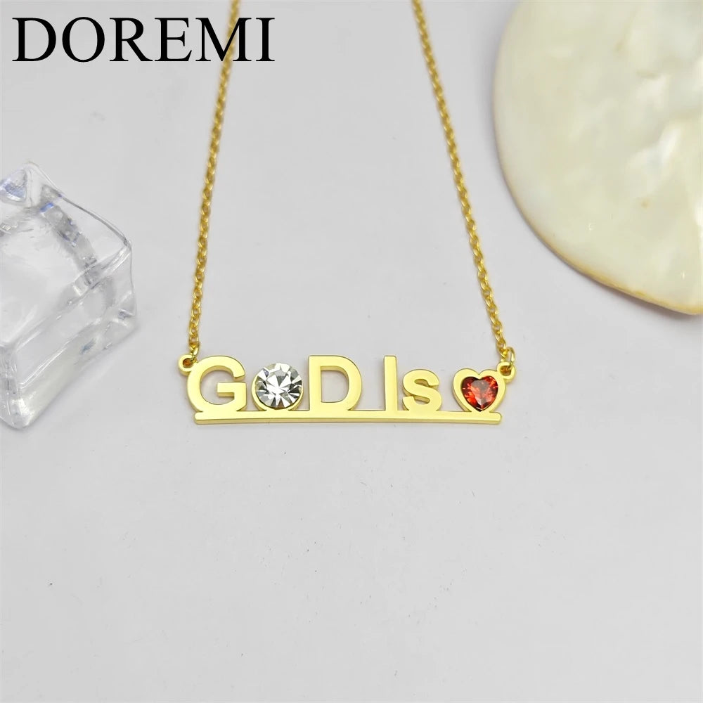 DOREMI Custom Name Blessed Necklace Birthstone Friend Necklace Custom Gift Women Jewelry Girls God Necklace