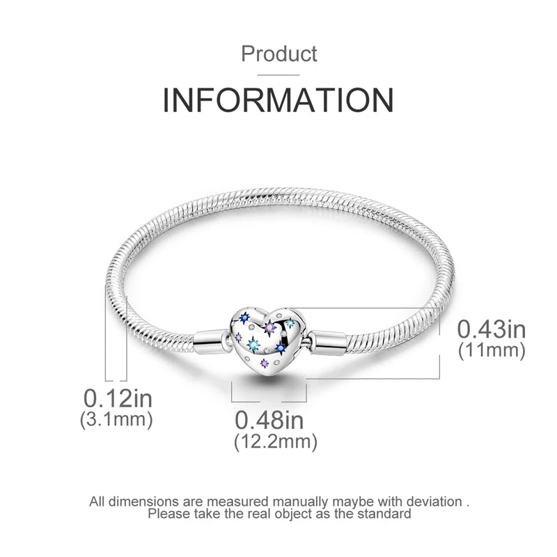 Pulsera Original de Plata de Ley 925 para Mujer – Diseño Corazón y Mariposa, Compatible con Pulsera Original