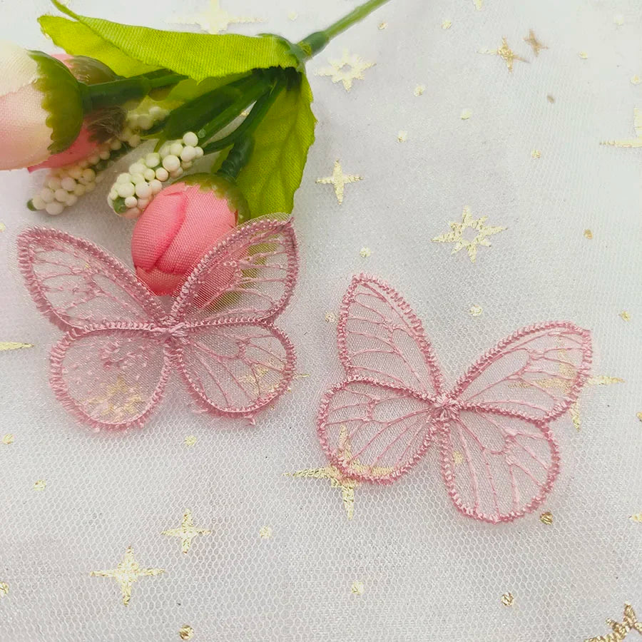 Embroidered mesh butterfly cloth patches Appliques for Clothes Sewing Supplies DIY Hair Clip Accessories