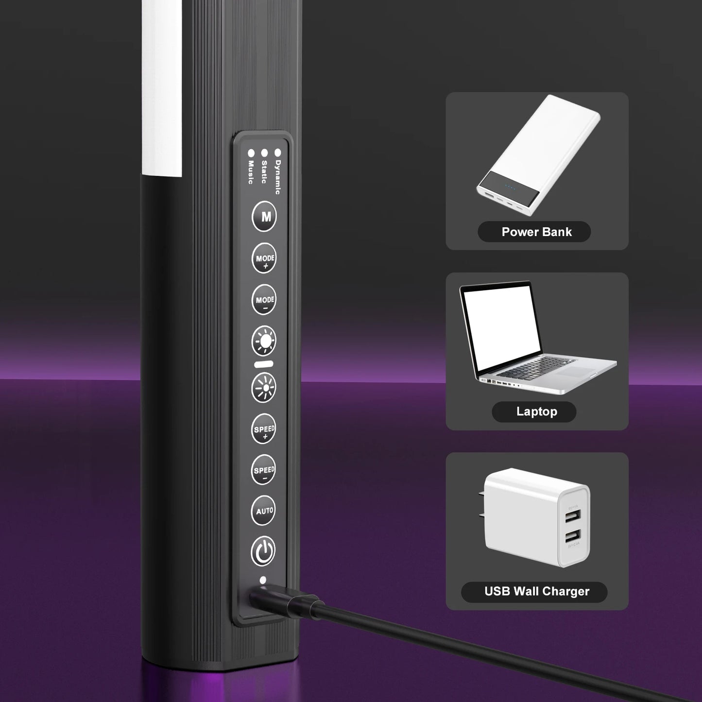 LUXCEO 2-pack 4ft RGB LED Light Tripod Set DJ Lighting Stick Bluetooth APP Control Atmosphere Lamp for Dance Club/Party/Wedding