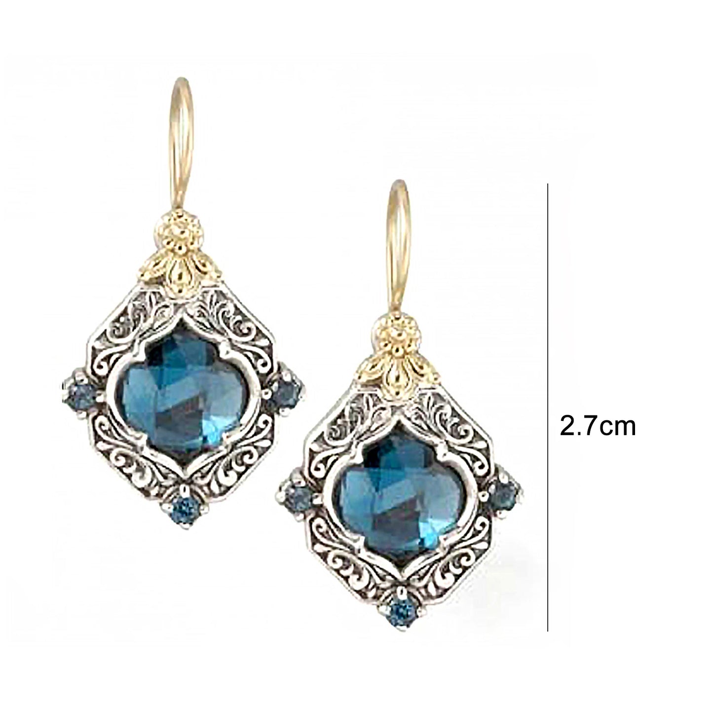 New 925 Sterling Silver Luxury Crystal Zircon Earrings Charms for Woman Cute Engagement Wedding Jewelry Gift