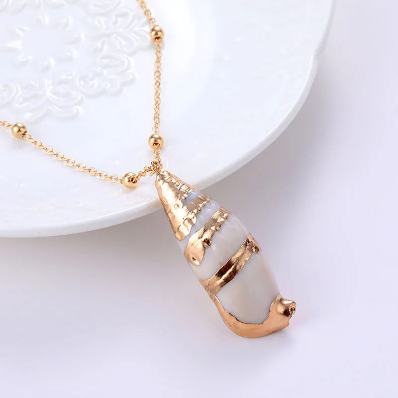 Hot 2019 Bohemia Conch Shells Necklace Sea Beach Pendant Necklace For Women Female Cowrie Summer Party Gift Jewelry